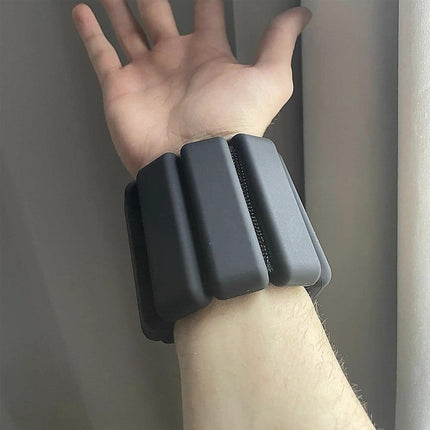 2-Piece Ankle & Wrist Weights – 1kg Pair Adjustable Workout Bangles (Black).