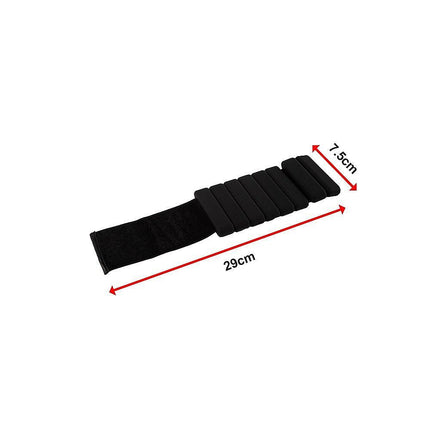 2-Piece Ankle & Wrist Weights – 1kg Pair Adjustable Workout Bangles (Black).