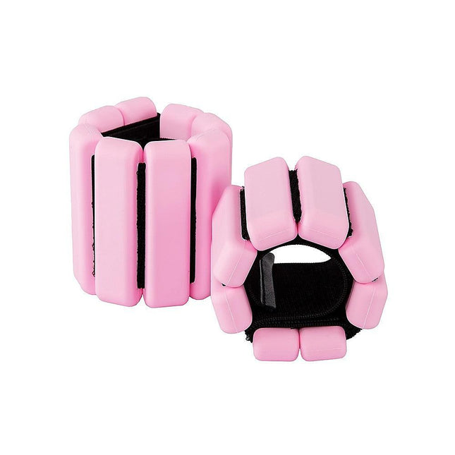 2-Piece Ankle & Wrist Weights – 1kg Pair Adjustable Workout Bangles (Pink).