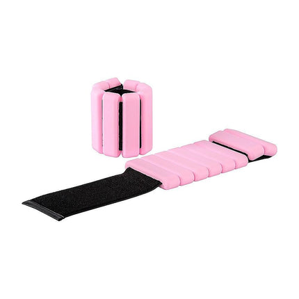 2-Piece Ankle & Wrist Weights – 1kg Pair Adjustable Workout Bangles (Pink).