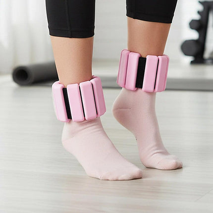 2-Piece Ankle & Wrist Weights – 2kg Pair Adjustable Workout Bangles (Pink).