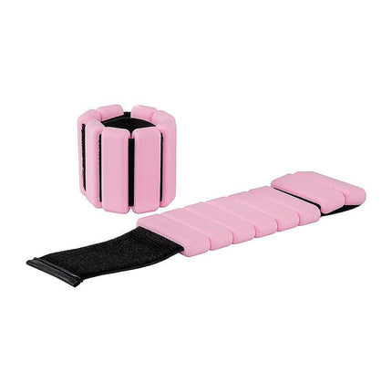 2-Piece Ankle & Wrist Weights – 2kg Pair Adjustable Workout Bangles (Pink).