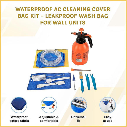 Waterproof AC Cleaning Cover Bag Kit – Leakproof Wash Bag for Wall Units.