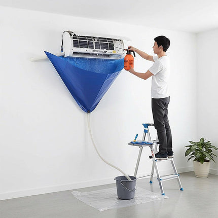 Waterproof AC Cleaning Cover Bag Kit – Leakproof Wash Bag for Wall Units.