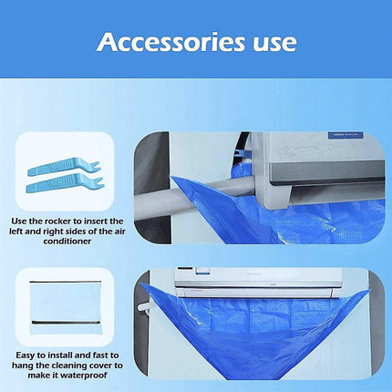 Waterproof AC Cleaning Cover Bag Kit – Leakproof Wash Bag for Wall Units.