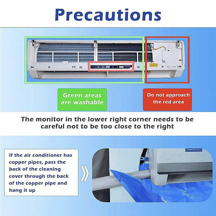 Waterproof AC Cleaning Cover Bag Kit – Leakproof Wash Bag for Wall Units.