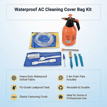 Waterproof AC Cleaning Cover Bag Kit – Leakproof Wash Bag for Wall Units.