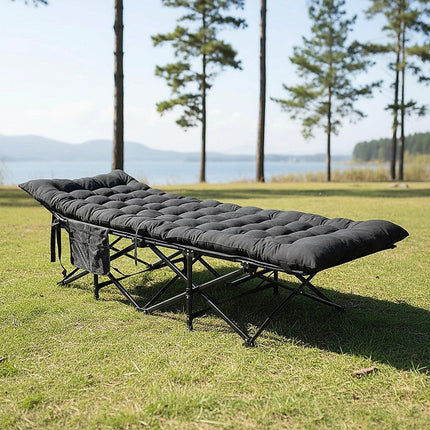 Camping Bed Elevated Cot with Mattress Foldable Outdoor Adult Sleeping.