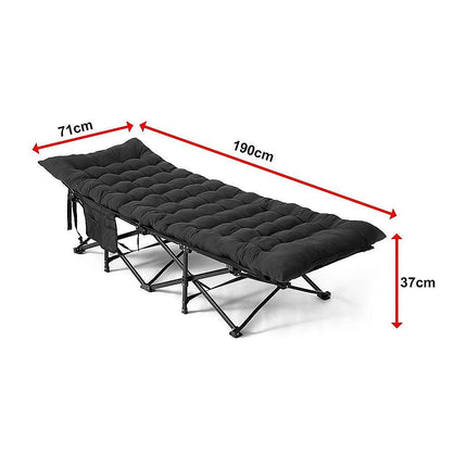 Camping Bed Elevated Cot with Mattress Foldable Outdoor Adult Sleeping.