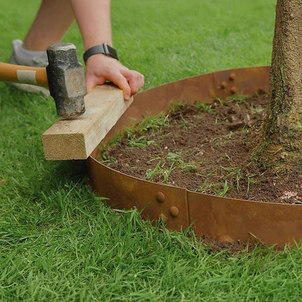 60cm Steel Garden Tree Ring with Spikes – Heavy-Duty Root Barrier & Edging.