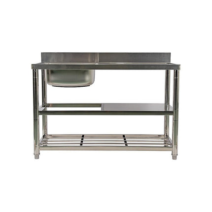 Freestanding Stainless Steel Kitchen Sink 120x50x79cm – Commercial Utility Wash Basin.