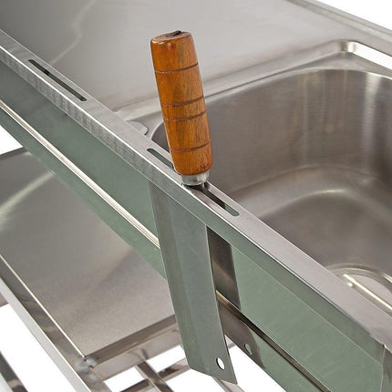 Freestanding Stainless Steel Kitchen Sink 120x50x79cm – Commercial Utility Wash Basin.
