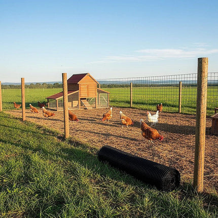 30m Black Chicken Wire Mesh Roll – Heavy Duty Aviary Netting & Garden Fencing for Poultry Enclosures.
