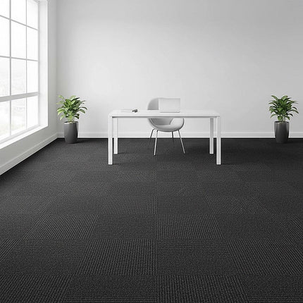 5m² Black Carpet Tiles Set – Commercial & Domestic Flooring for Office, Retail, Home.