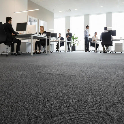 5m² Dark Grey Carpet Tiles Set – Commercial & Domestic Flooring for Office, Retail, Home.
