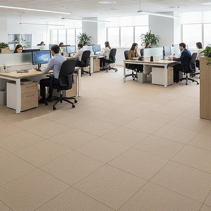 5m² Beige Carpet Tiles Set – Commercial & Domestic Flooring for Office, Retail, Home.