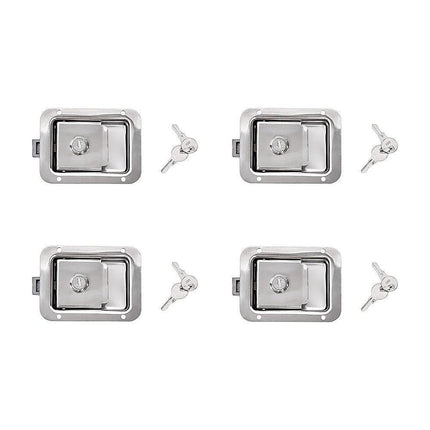 4 x Toolbox Lock Steel Paddle Handles – Heavy Duty Trailer Door Latch Set for Ute & Tool Cabinets.