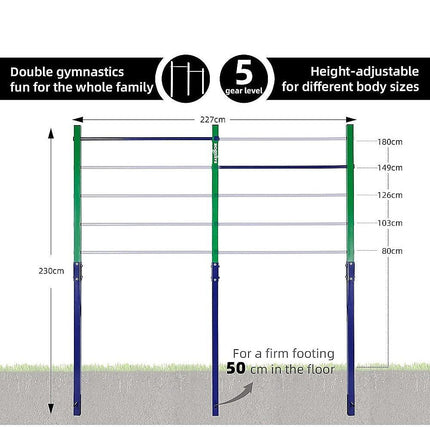 Double Outdoor Pull-Up Bar – Height Adjustable Gymnastics & Fitness Bar.