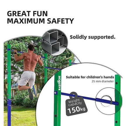 Triple Outdoor Pull-Up Bar – Height Adjustable Gymnastics & Fitness Bar.