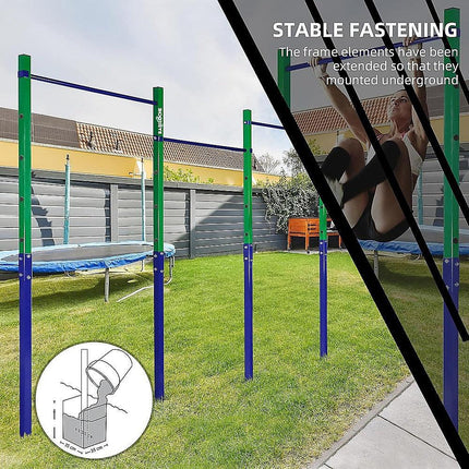 Triple Outdoor Pull-Up Bar – Height Adjustable Gymnastics & Fitness Bar.