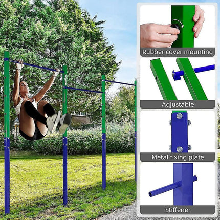 Triple Outdoor Pull-Up Bar – Height Adjustable Gymnastics & Fitness Bar.