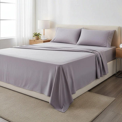 Queen Bed Sheet Set – 1800 Series Microfiber, Deep Pocket, Soft & Breathable, Grey.