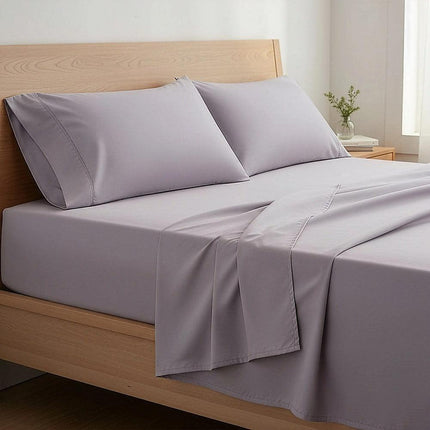 Queen Bed Sheet Set – 1800 Series Microfiber, Deep Pocket, Soft & Breathable, Grey.