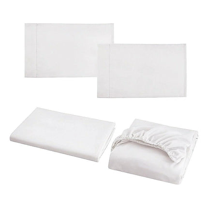 Queen Bed Sheet Set – 1800 Series Microfiber, Deep Pocket, Soft & Breathable, White.