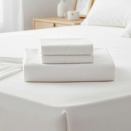 King Bed Sheet Set – 1800 Series Microfiber, Deep Pocket, Soft & Breathable, White.