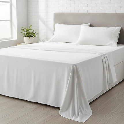 King Bed Sheet Set – 1800 Series Microfiber, Deep Pocket, Soft & Breathable, White.