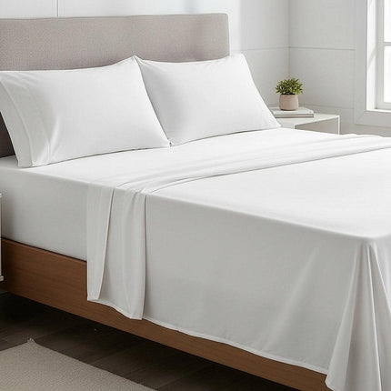 King Bed Sheet Set – 1800 Series Microfiber, Deep Pocket, Soft & Breathable, White.