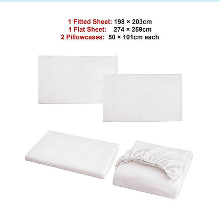 King Bed Sheet Set – 1800 Series Microfiber, Deep Pocket, Soft & Breathable, White.