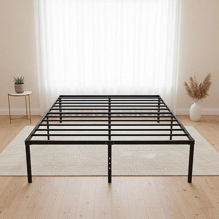 Queen Metal Bed Frame 45cm High – Full Steel Base Platform.