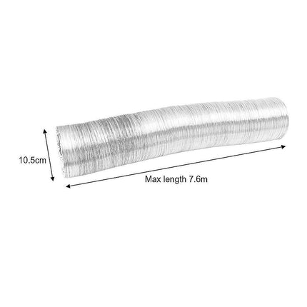 10.5cm x 7.6m Flexible Aluminium Air Duct – Dryer & HVAC Vent Hose.