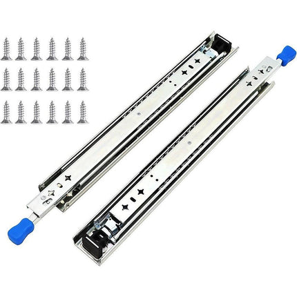 2 x 125kg Heavy Duty Locking Drawer Slides – Industrial Drawer Runners Pair.