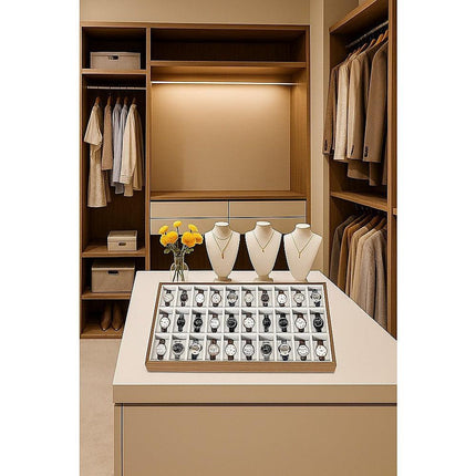 30-Grid Watch & Jewellery Tray Organiser Display Case Holder – Velvet Drawer Insert.
