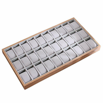 30-Grid Watch & Jewellery Tray Organiser Display Case Holder – Velvet Drawer Insert.
