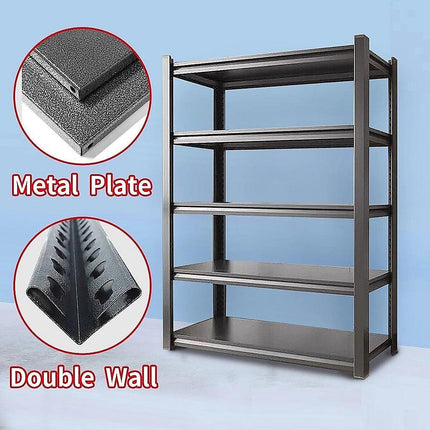120x40x183cm Metal Garage Shelving Rack – Heavy-Duty Steel Storage.