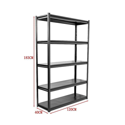 120x40x183cm Metal Garage Shelving Rack – Heavy-Duty Steel Storage.