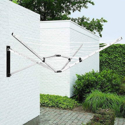 26m Folding Dryer for Laundry & Washing - Wall Mounted 5 Arm Clothes Airer.