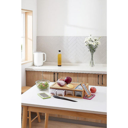 Bamboo Cutting Board Set with Graters & Containers – Food Prep Station.