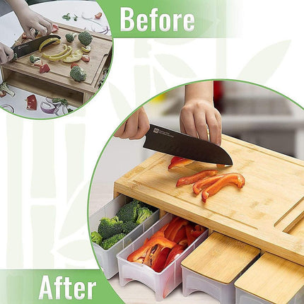 Bamboo Cutting Board Set with Graters & Containers – Food Prep Station.