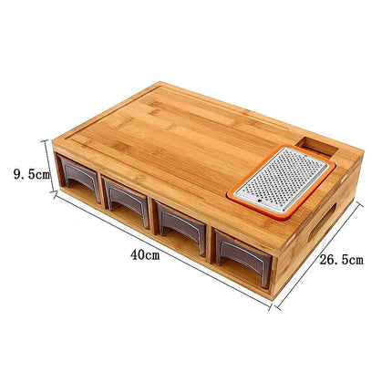 Bamboo Cutting Board Set with Graters & Containers – Food Prep Station.