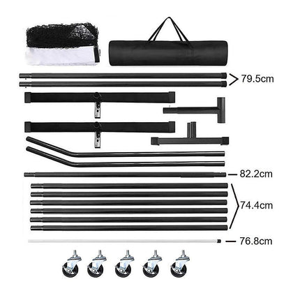 Portable 6.7m Pickleball Net Set – Heavy Duty Metal Frame with Wheels.