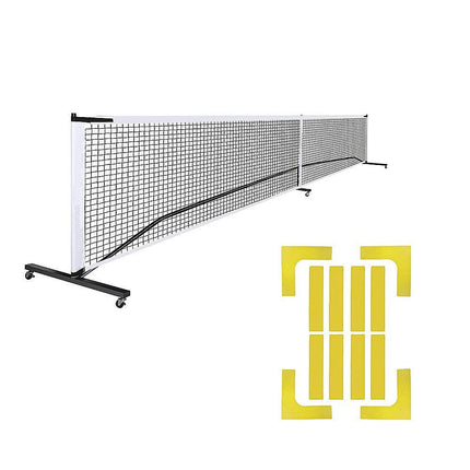 Portable 6.7m Pickleball Net Set – Heavy Duty Metal Frame with Wheels.