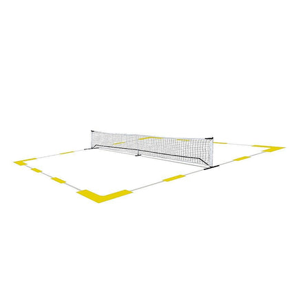 Portable 6.7m Pickleball Net Set – Heavy Duty Metal Frame with Wheels.