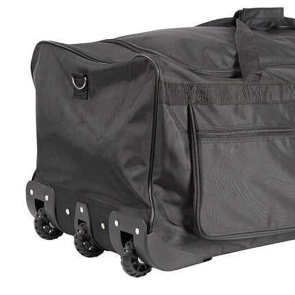 Large Black Wheeled Travel Duffle Bag – Rolling Luggage Trolley.