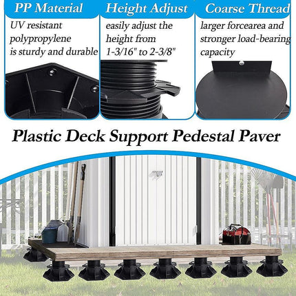 12 Pack Adjustable Deck Support Pedestals – Deck Foundation Bases.