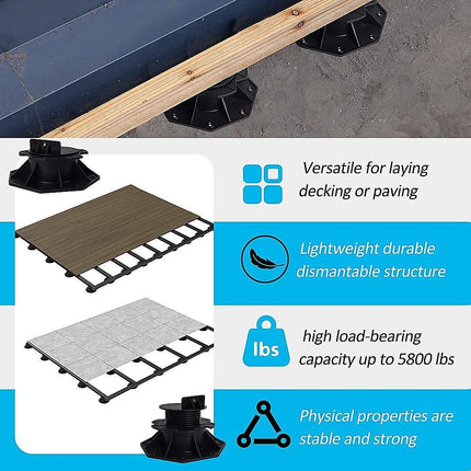 12 Pack Adjustable Deck Support Pedestals – Deck Foundation Bases.