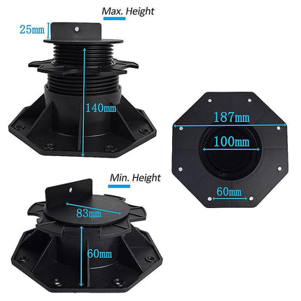 12 Pack Adjustable Deck Support Pedestals – Deck Foundation Bases.